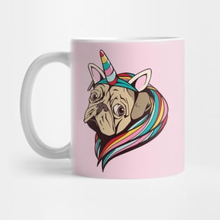 Unicorn Pug with Rainbow Hair Mug